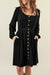 Robe noire boutonnée taille haute à manches longues