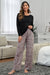 Long -sleeved lounge set and leopard printed pants