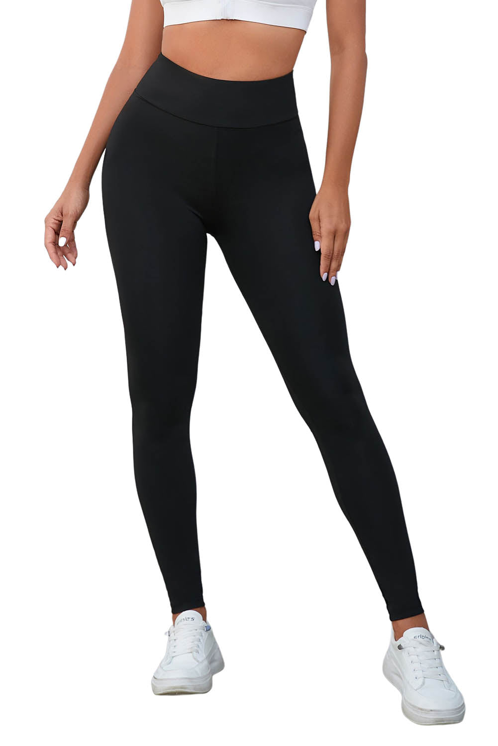 Black Criss Cross Tamim Control LEGGings de taille haute