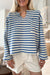 High -t -ted collar with blue stripes with pocket chest and buttoned back pocket