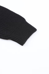 Black sweater in ribbed with V -neck