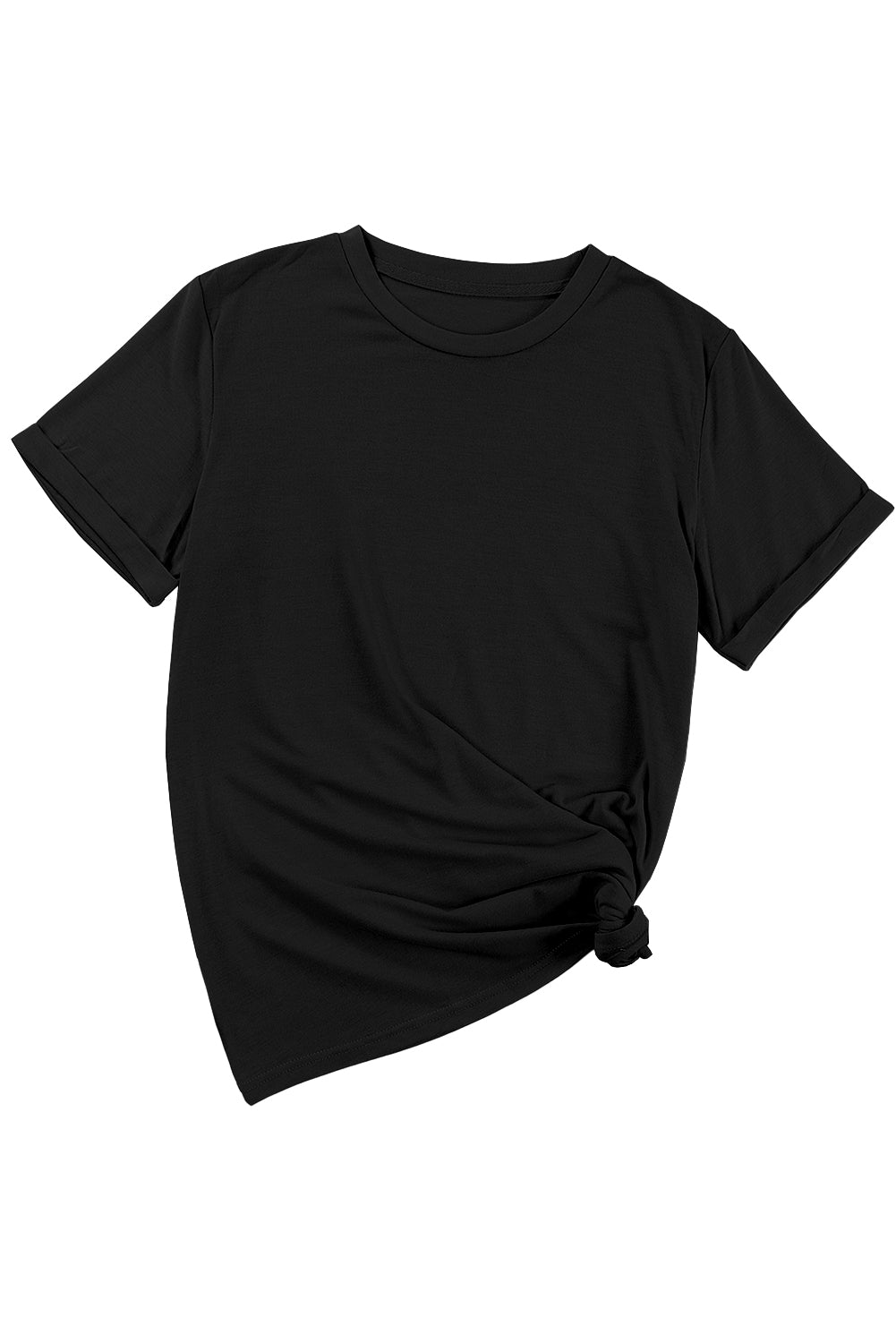 T-shirt à l'équipage à l'équipage noir décontracté noir