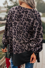 Bishop Sweatshor Black Sweins y Patchwork Leopard