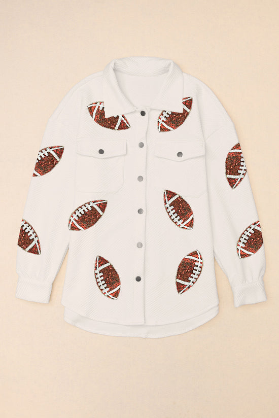 Veste de football de rugby à paillettes beige texture bubble gum