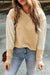 Parchment Contrast Sleeve Patchwork Color Block Hoodie