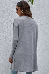 Cardigan léger ouvert sur le devant de couleur unie à taille haute-A WOMAN WE LOVE