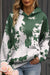 Sudadera con capucha suelta verde con bolsillo de canguro y estampado de tie-dye