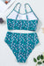 Ensemble de bikini mignon smocké à imprimé floral bleu