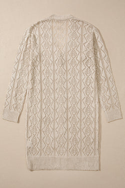 Parchment - long openwork cardigan with buttons on the front