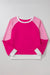 Strawberry Pink Striped Raglan Sleeve Crew Neck Top