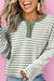 Long sleeve top Henley Textured with green stripes *