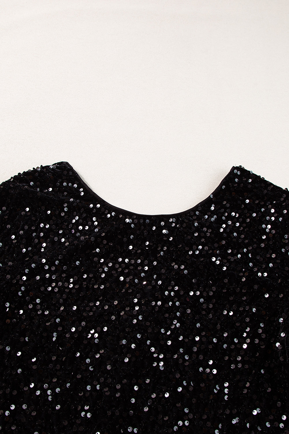 Black Sequin Long manga recortada