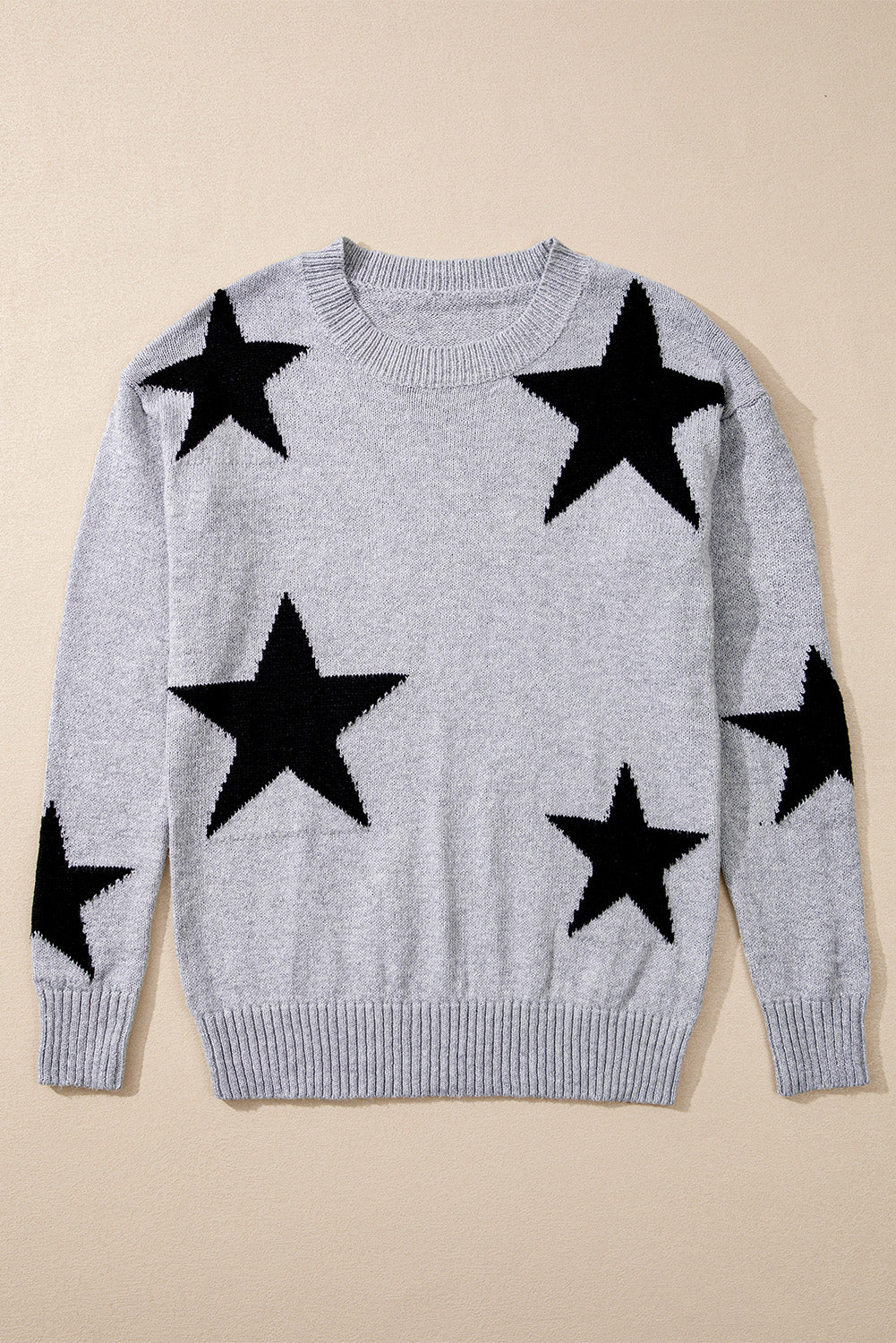 Gray shower with drooping shoulders and star pattern