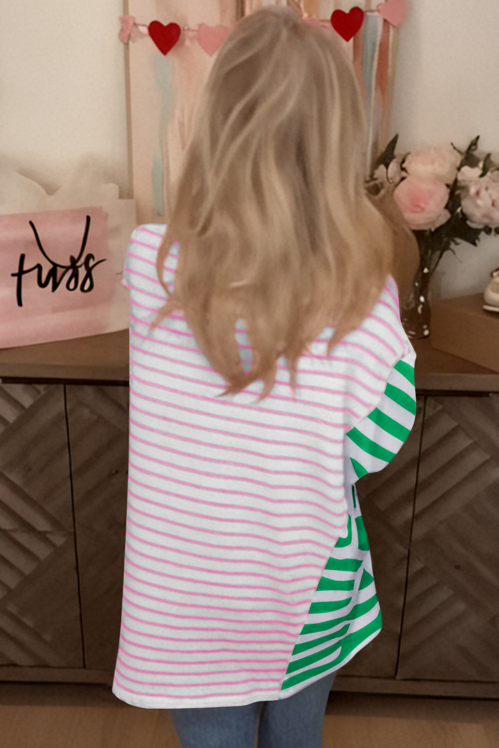 T-shirt Patchwork Color Block Multicolore