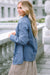 Sky Blue Long Sleeve Button Down Denim Shirt Jacket