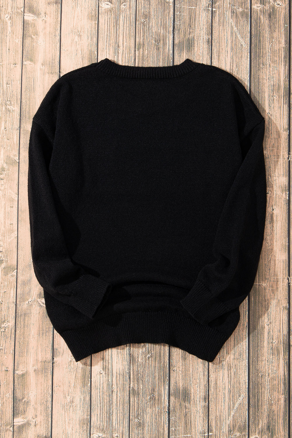 Black xoxo paillette imprimé coul rond pull décontracté