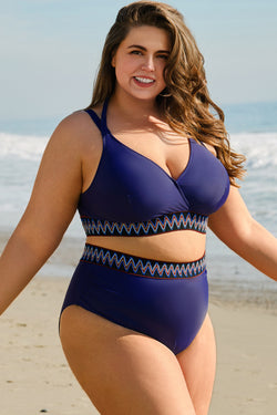 Bikini Grande Taille Cache-Cœur à Col en V *