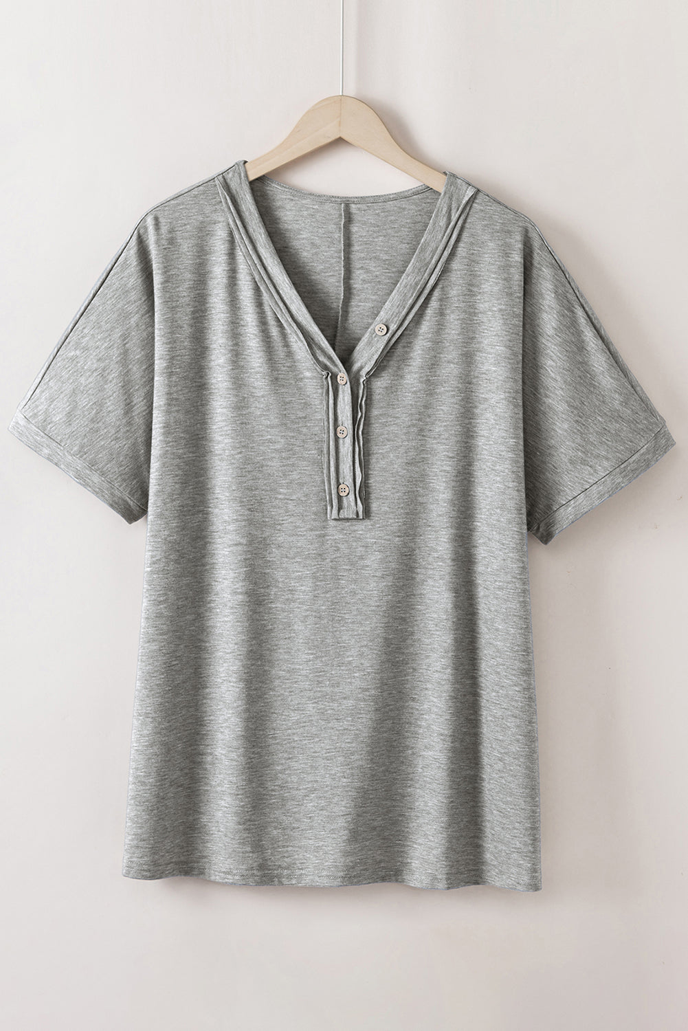 Grey Plus Size Abbo abbottonato a V Manica a batwing