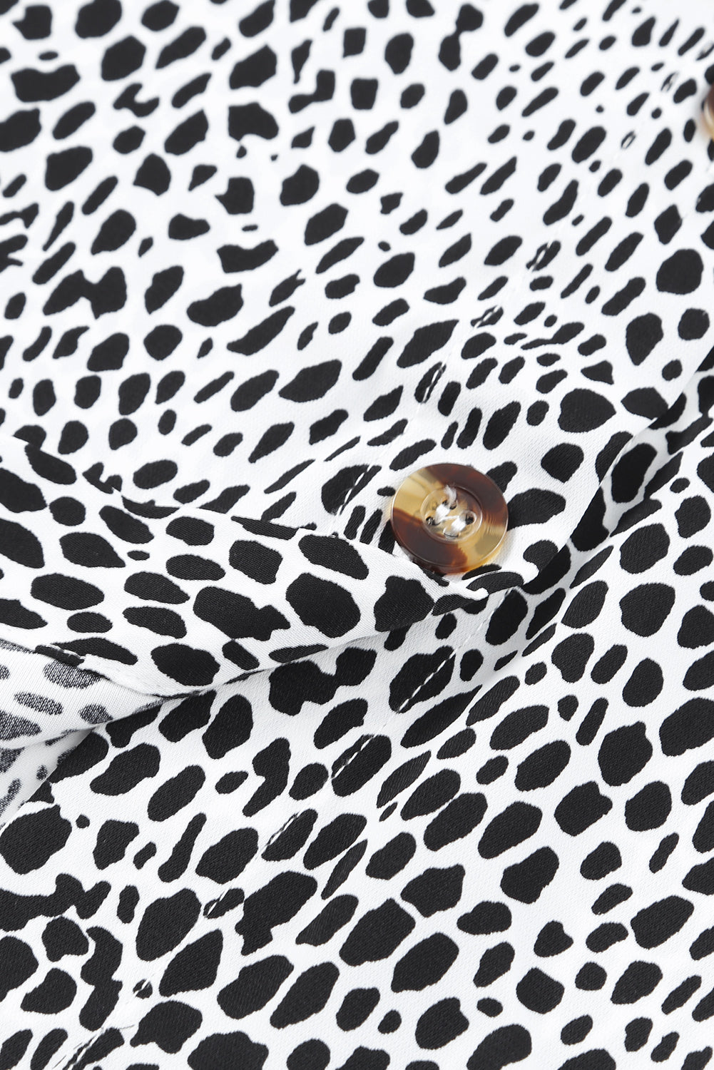 Vestido de camisa de estampado de animal de leopardo de manga larga