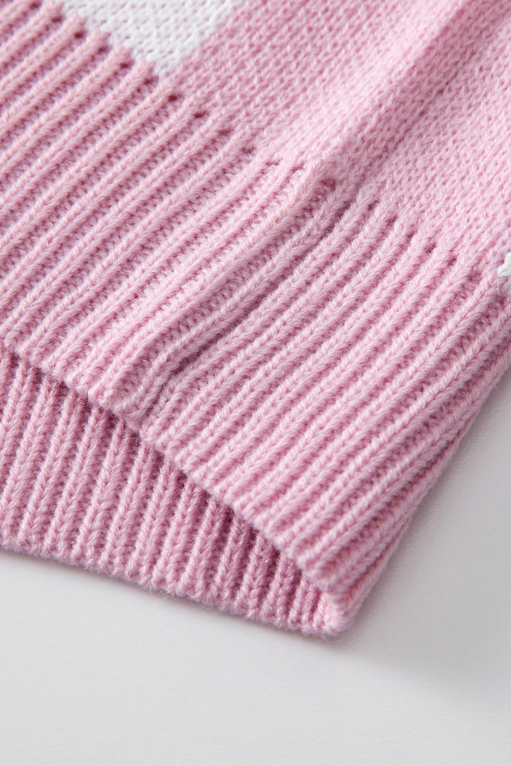 Pink karierte Bischofärmelpullover