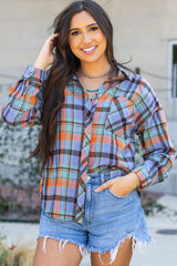 Chemise vintage ample à carreaux orange *-A WOMAN WE LOVE