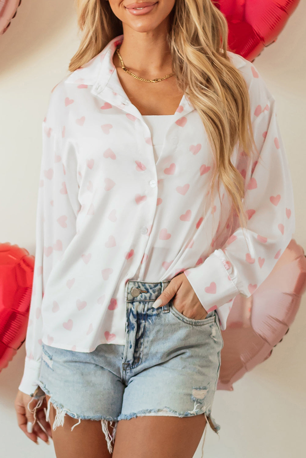 Chemise blanche à manches bouffantes *-A WOMAN WE LOVE