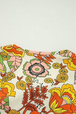 Yellow-yellow cream with floral print *