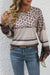 Brown Leopard Crew Neck Long Sleeve Top