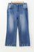 Ashleigh Plus Size Mid Wash Blue Ripped Edge Flare Jeans