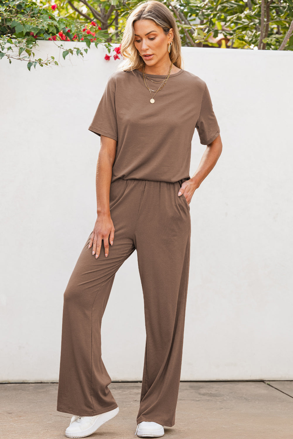 Ensemble 2 pièces t-shirt et pantalon à jambes larges *-A WOMAN WE LOVE