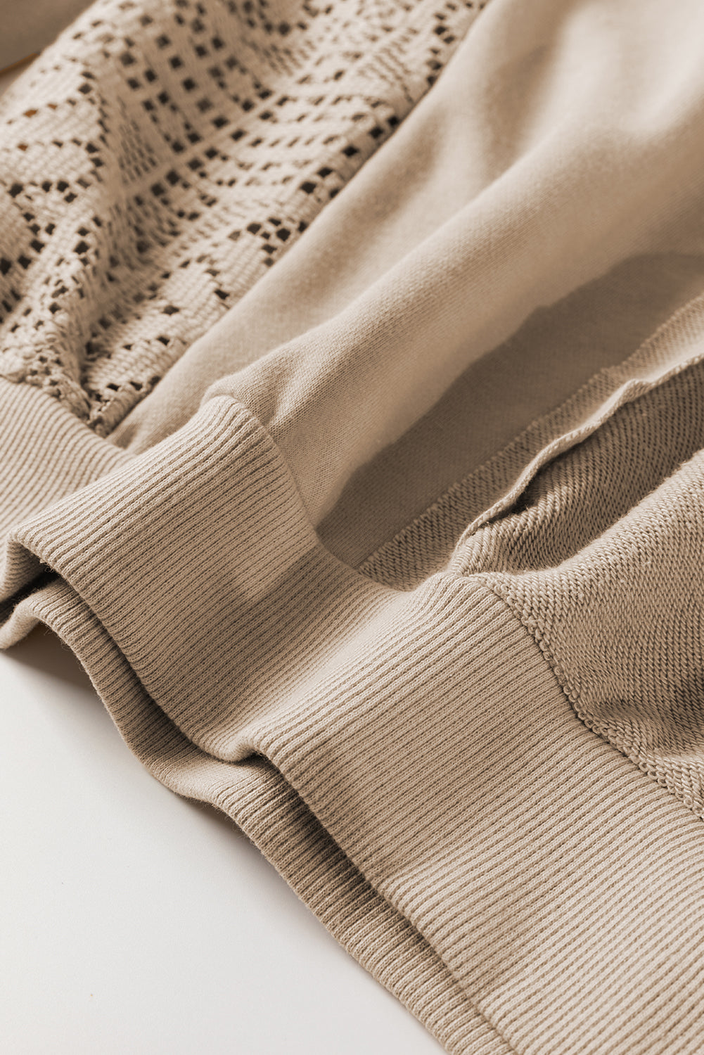 Parchment knitting sweatshirt with exposed seams *