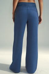 High waist tracksuit with tightening cord and wide blue sail pockets