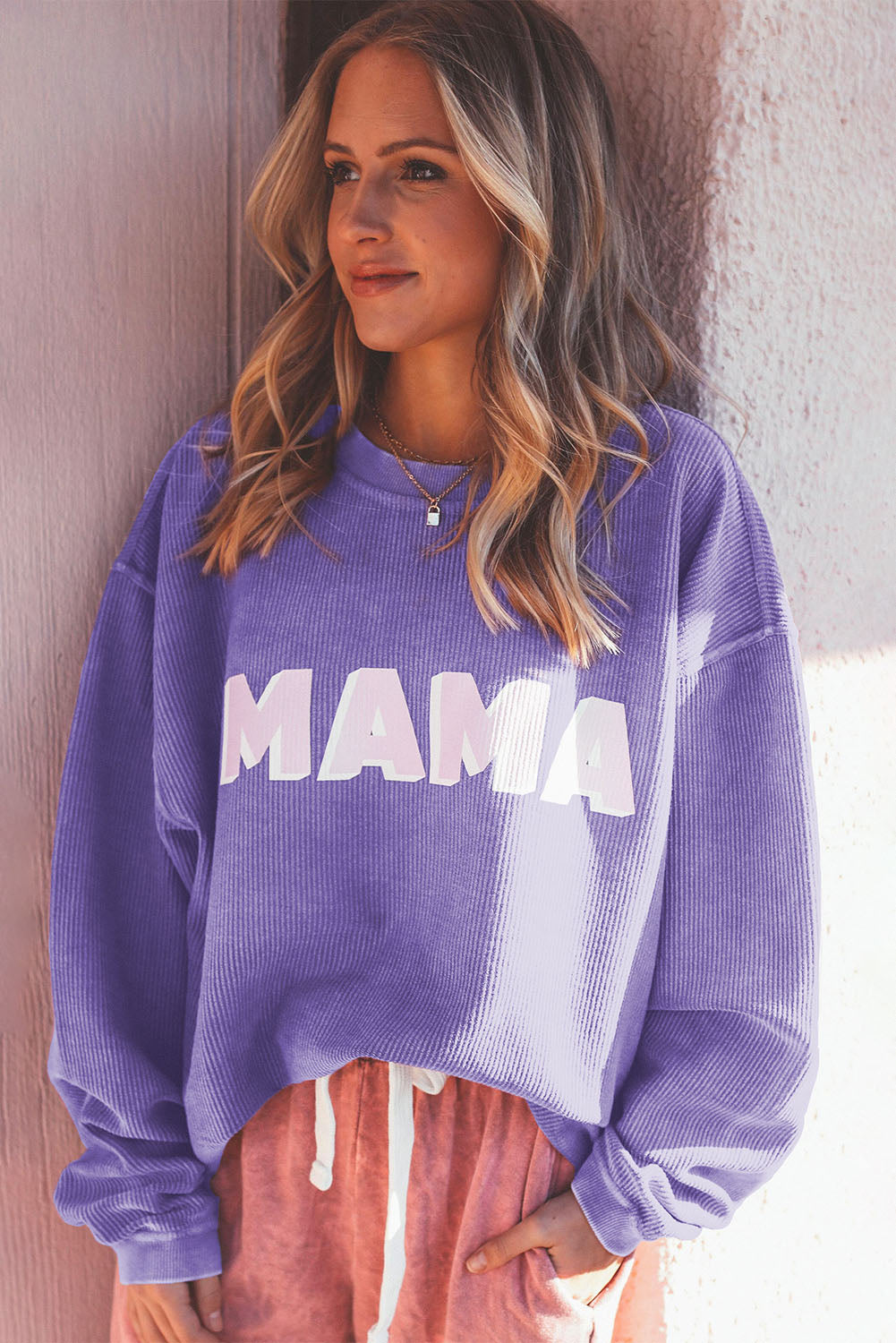 Purple Mama Reste Equipaggio Pullover Neck Pullover