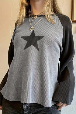 Haut graphic raglan with high spray star patch