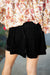 Black Velvet High Waisted Smocked Shorts