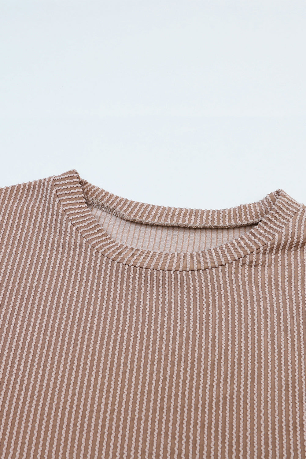 Khaki Cording Drop Schulterpuffhülle Casual Long Sleeve Top