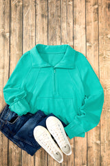 Swein Blue Aruba Sweat Camina con cremallera y collar con bolsillo de canguro