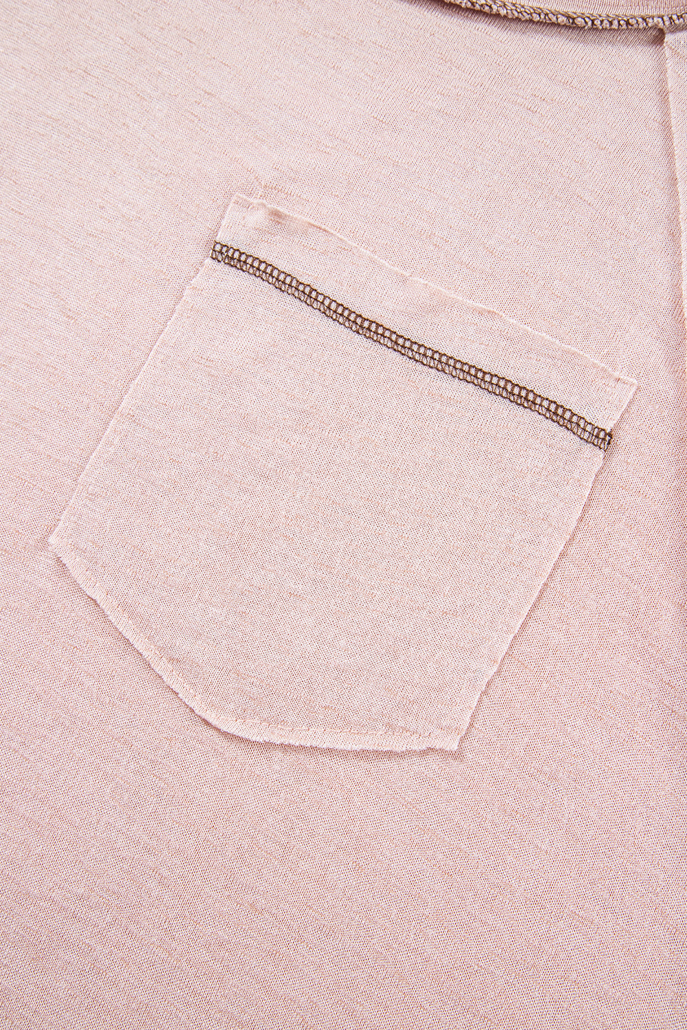 Dusty Pink Exposed Naht Detail Lose T-Shirt