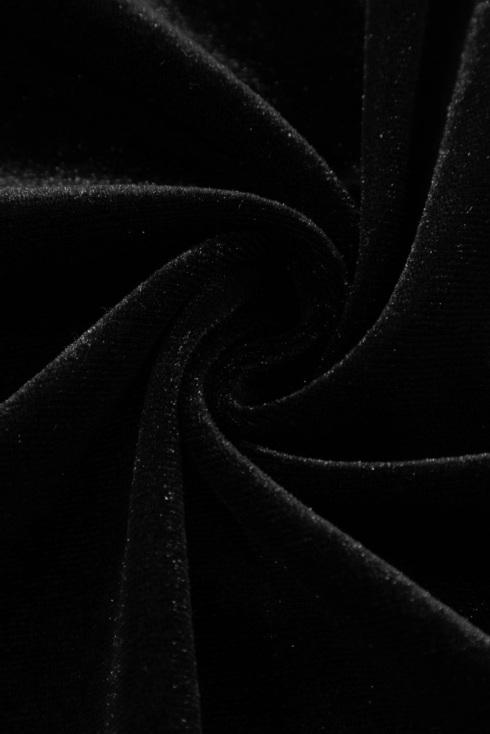 Velvette noire à manches bouffées en V V robe midi divisée