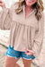 Babydoll blouse in V -neck and parchment bubbles sleeves