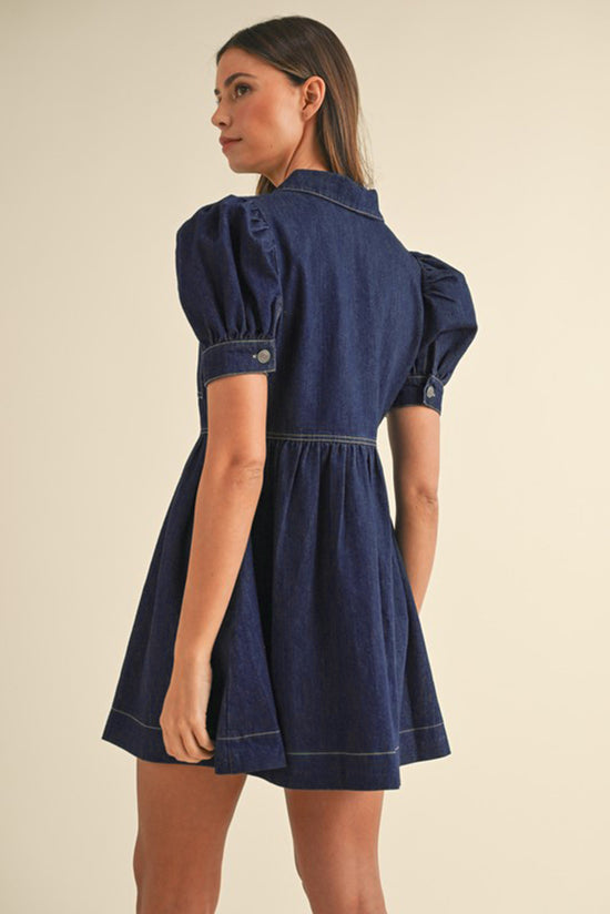 Robe en jean bleu sale, corsage zippé *