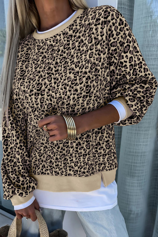 Pergament Leopard Print Crew Neck Sweatshirt