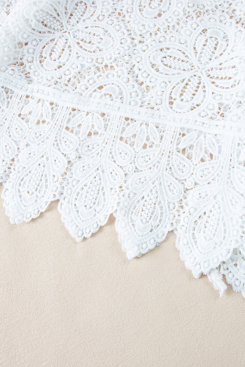 Bohemien de farine d'avoine Bohemian Macrame en dentelle Crochet Half Mancheve Blouse