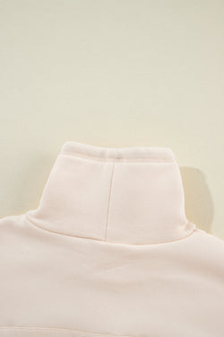 Apricot Turtleneck Batwing Sleeve Sweatshirt