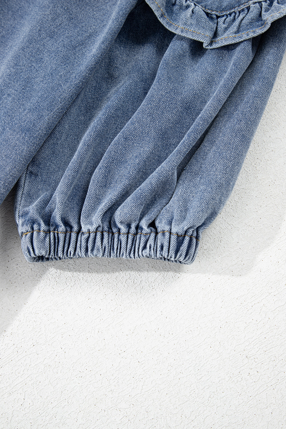 Mini-robe en jean bleu crépuscule avec poches latérales *
