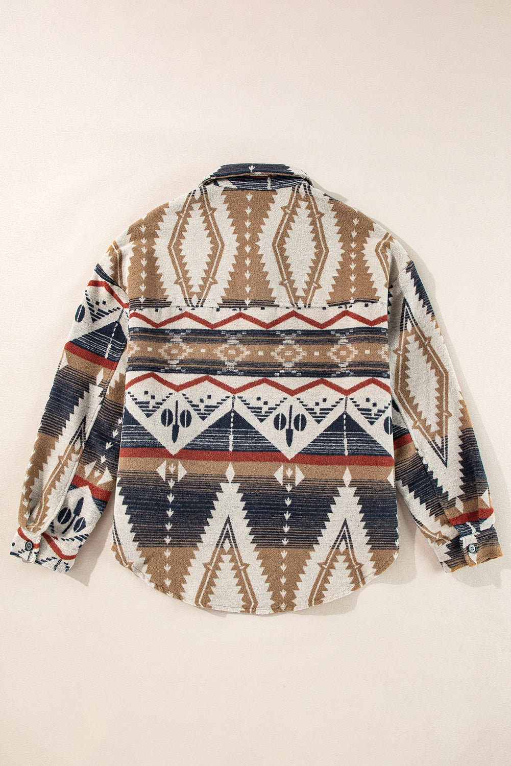 Brown Western Aztec Collared Buted-up Sutnesshirt