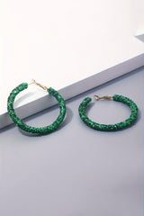 Boucles d'oreilles à paillettes audacieuses à la mode St. Patricks vert foncé-A WOMAN WE LOVE