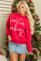 Dulce gráfico de guirnaldas para bebés de Santa Claus ardent rojo Navidad