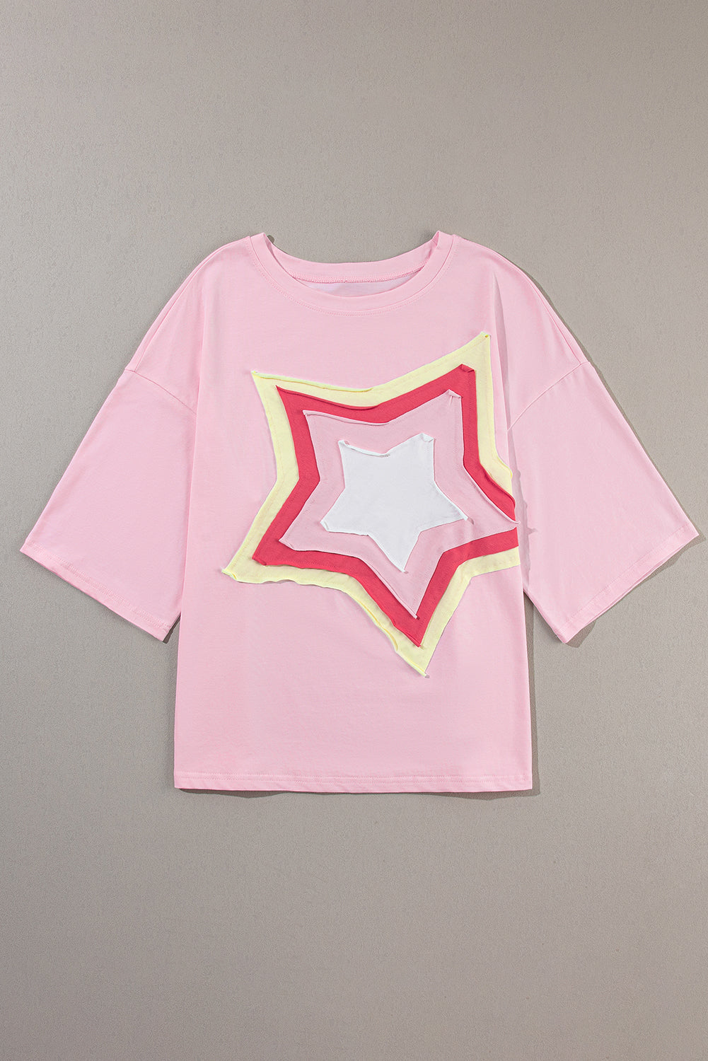 Light pink Oversize T-shirt with mid-long sleeves *