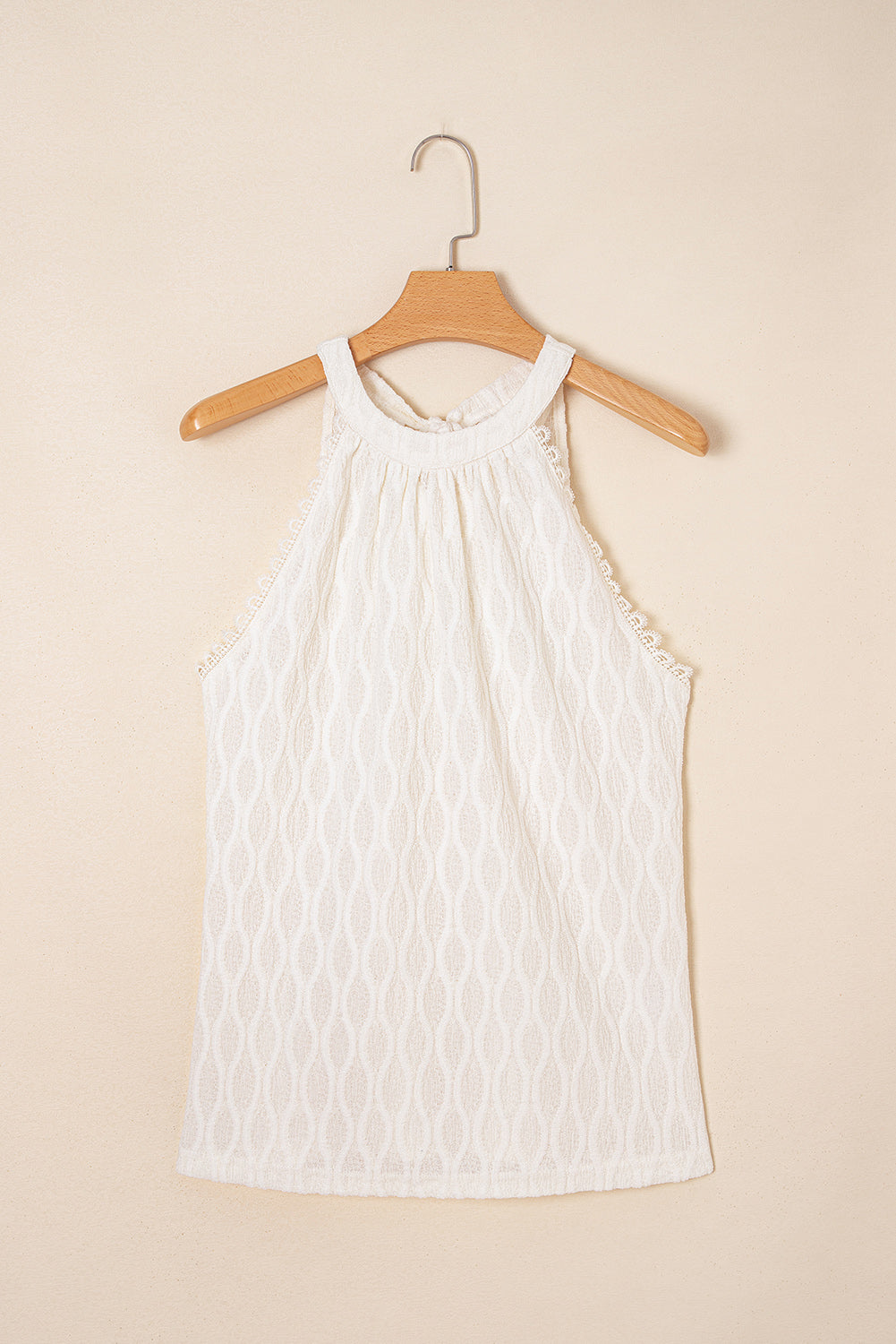 Beige textured back tank top *
